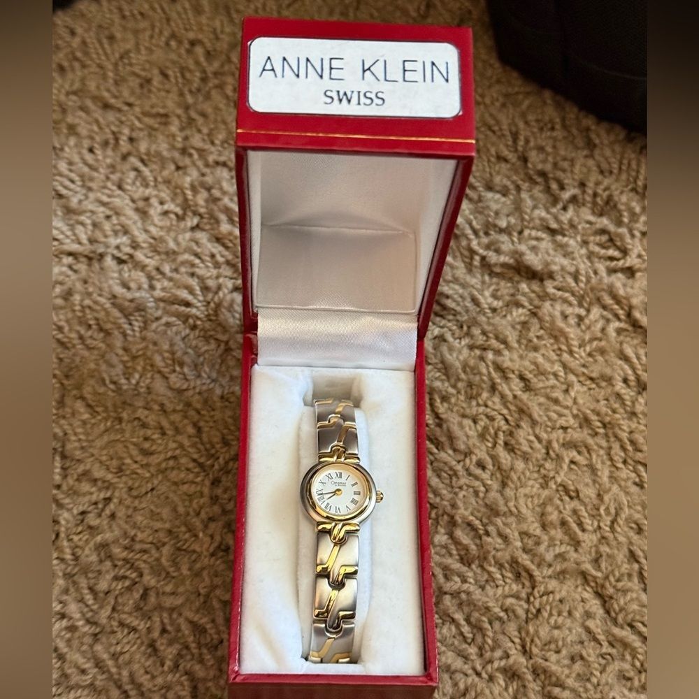 Anne Klein Swiss watch Caravelle Bulova Women Silver Gold Battery White Quartz